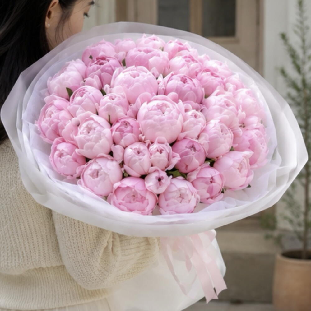 Luxury 50 Peony Bouquet view 2