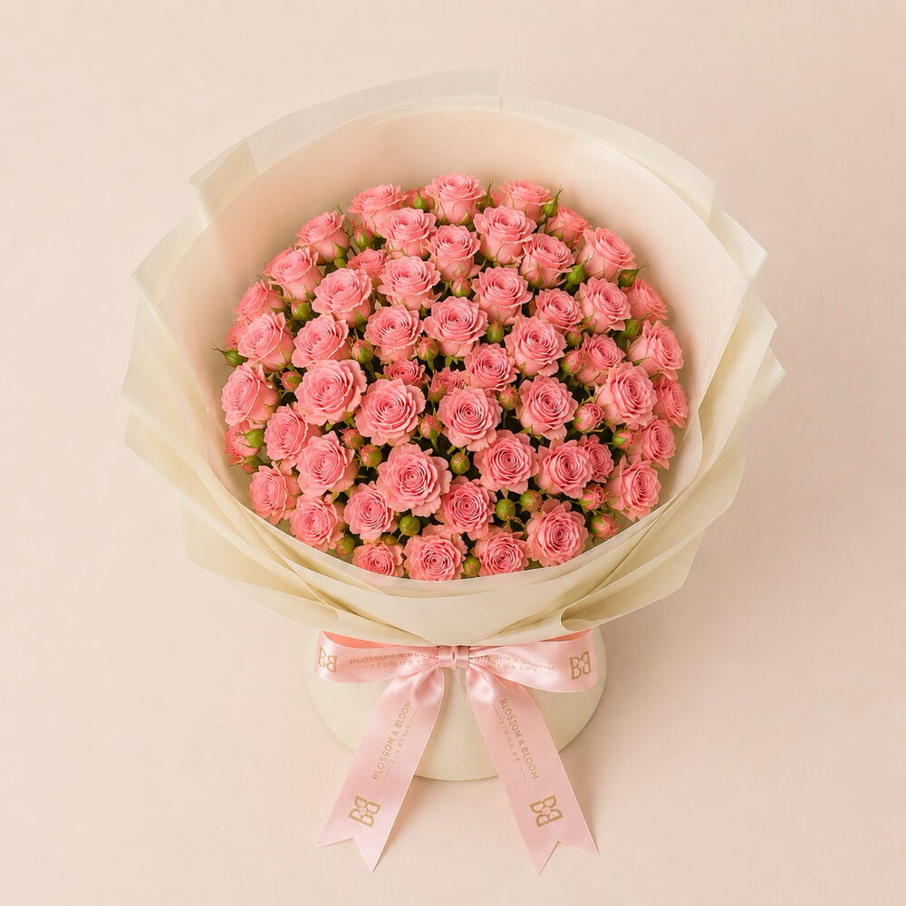 Pink Spray Rose Bouquet view 2